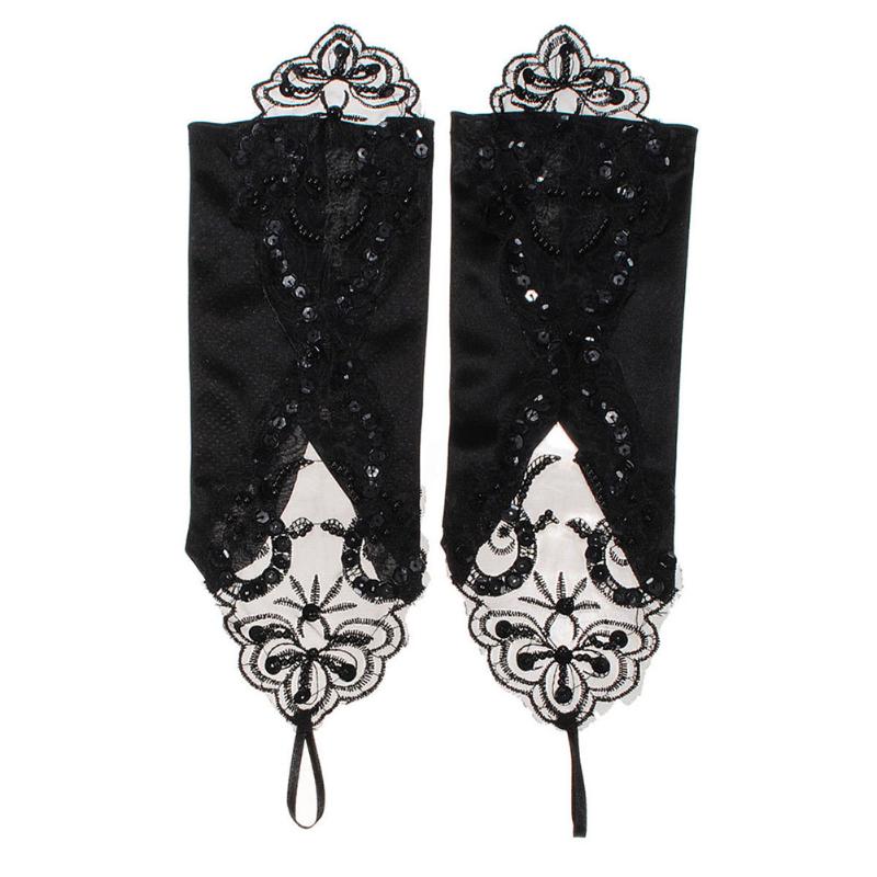 Five Fingers Gloves Lace With Pearl Women Black Fingerless Keep Warm 28cm Long Elegant Ladies
Five Fingers Gloves Lace With Pearl Women Black Fingerless Keep Warm 28cm Long Elegant Ladies