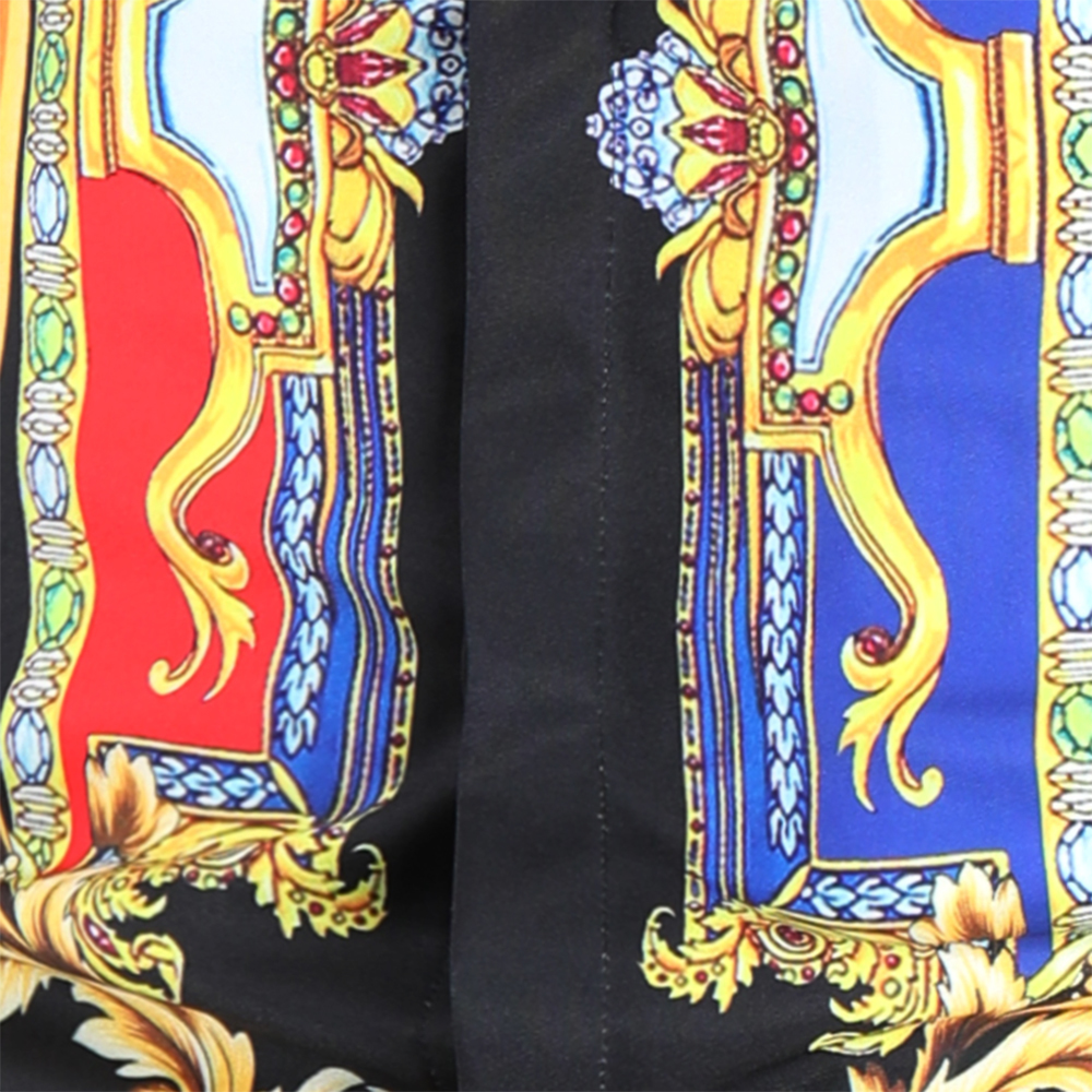 Casual Blouse Homme Baroque Banquet Shirt Paisley Black Gold Men Shirt Luxury Korean Mens Long Sleeve Print Shirts Men Slim Fit X1218