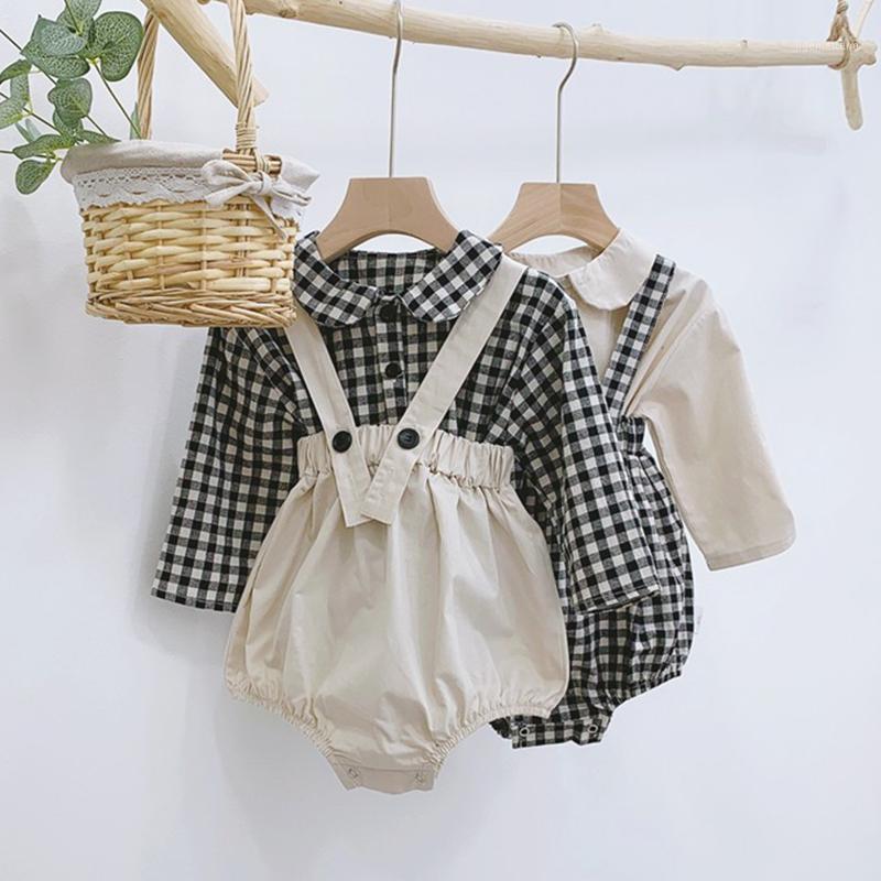 Baby Girls Clothes Set Doll Collar Shirt + Overalls Outfits 2pcs Kids Clothing Set Newborn Korean Toddler Fashion Baby Boy1, W1051plaid
Baby Girls Clothes Set Doll Collar Shirt + Overalls Outfits 2pcs Kids Clothing Set Newborn Korean Toddler Fashion Baby Boy1, W1051plaid