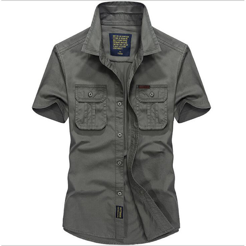 2021 Military-style Men's Shirts Short Sleeves 100% Cotton Shirt, Double Breast Pocket, Workers Loose Work Shirt Gdyq, Blue
2021 Military-style Men's Shirts Short Sleeves 100% Cotton Shirt, Double Breast Pocket, Workers Loose Work Shirt Gdyq, Blue