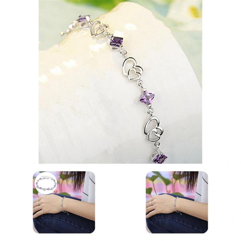 Bangle Wear Resistant Classic Love Rhinestone Chain Bracelet Alloy Plating Heart Exquisite Fashion Jewelry
Bangle Wear Resistant Classic Love Rhinestone Chain Bracelet Alloy Plating Heart Exquisite Fashion Jewelry