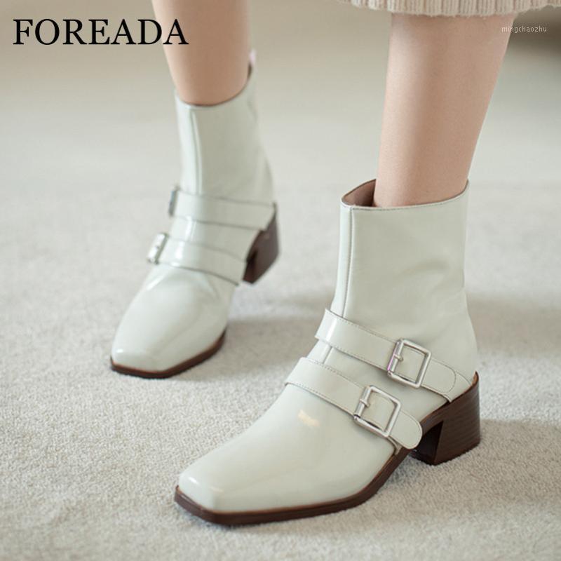 FOREADA Real Leather Med Heel Ankle Boots Woman Boots Buckle Thick Heel Shoes Zip Square Toe Short Ladies Beige Black 391, Beige velvet lining
FOREADA Real Leather Med Heel Ankle Boots Woman Boots Buckle Thick Heel Shoes Zip Square Toe Short Ladies Beige Black 391, Beige velvet lining