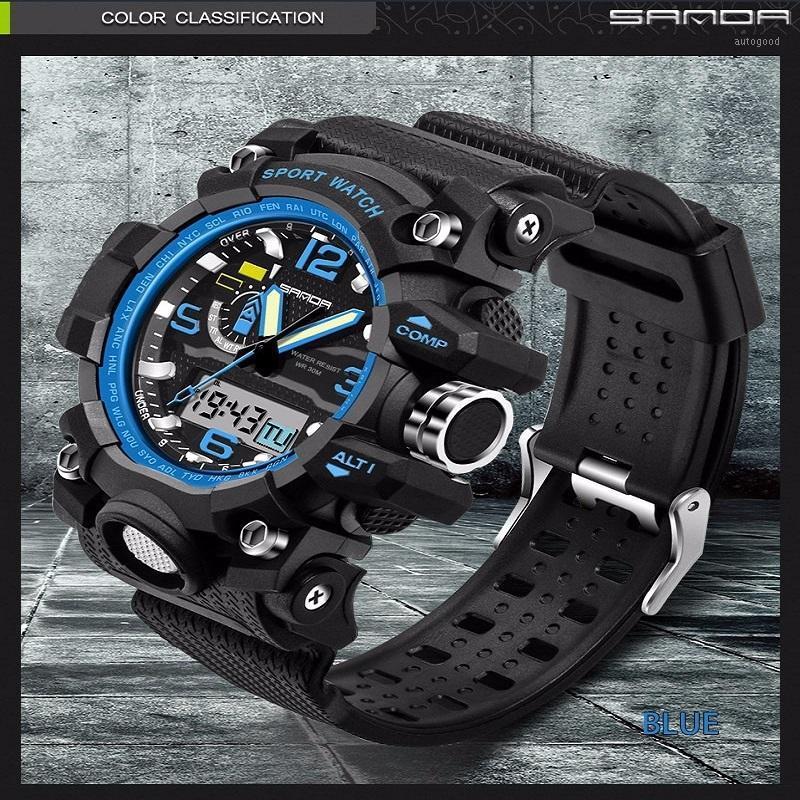 Wristwatches 2021 Product Recommended Sanda 715 Brand Outdoor Sports Fashion Digital Quartz Double Display Men's Watch1, Red
Wristwatches 2021 Product Recommended Sanda 715 Brand Outdoor Sports Fashion Digital Quartz Double Display Men's Watch1, Red