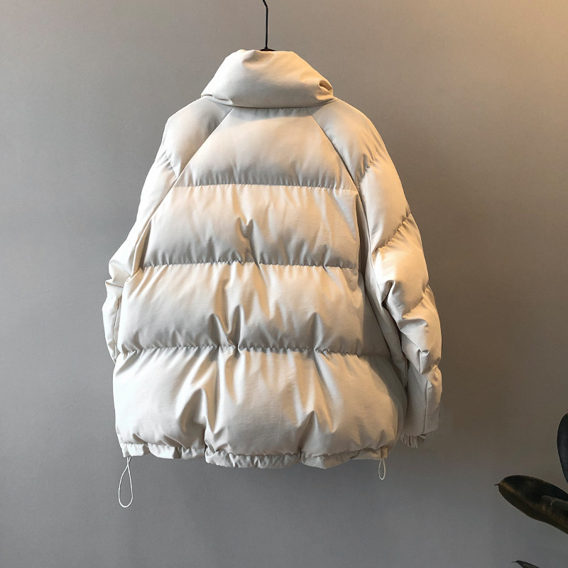 Winter New Stand Collar Bread Down Cotton Padded Coat Women's Loose Thickened Crop Puffer Jacket Female 80019 201019