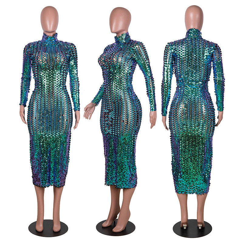 womens dresses hollow out long sleeve one-piece set bodycon luxury pullover dress elegant high quality cubwear