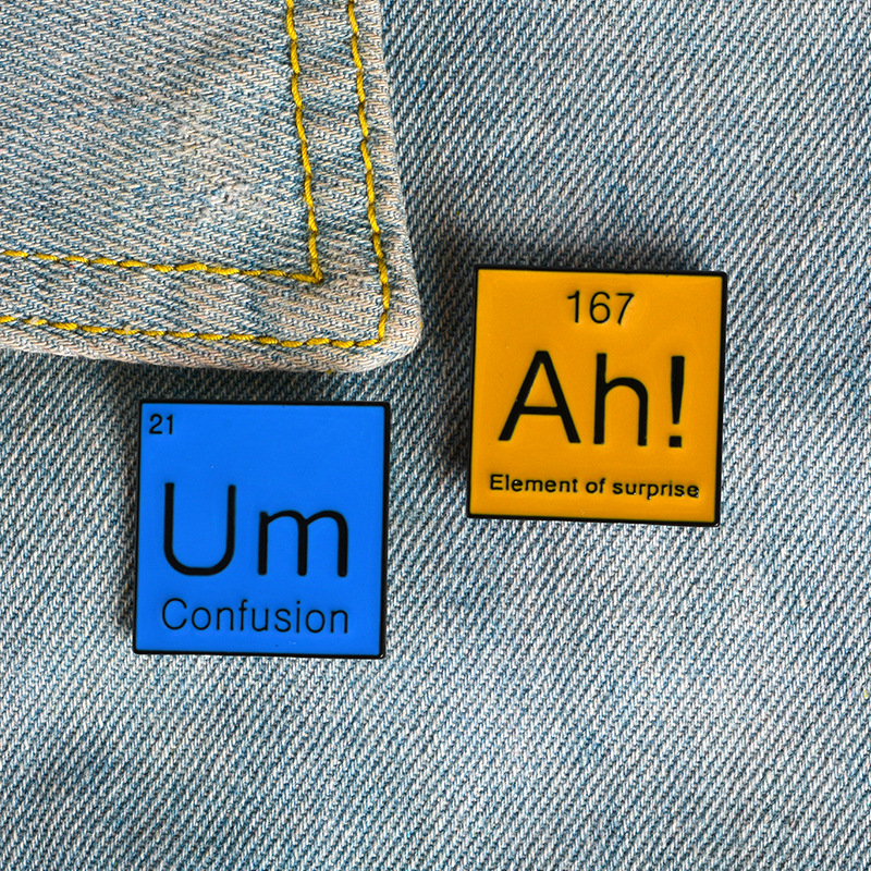 Periodic Table Enamel Pin Ah! Um Brooches Bag Clothes Lapel Pin Modal Particle Badge Funny Jewelry Gift for Chemistry Friends, Mixed colors
Periodic Table Enamel Pin Ah! Um Brooches Bag Clothes Lapel Pin Modal Particle Badge Funny Jewelry Gift for Chemistry Friends, Mixed colors