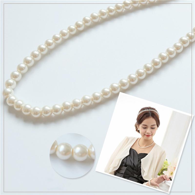 

Round Imitation Pearl Necklace Wedding Pearl Necklace For Brides White Choker For Handmade Collier Femme1