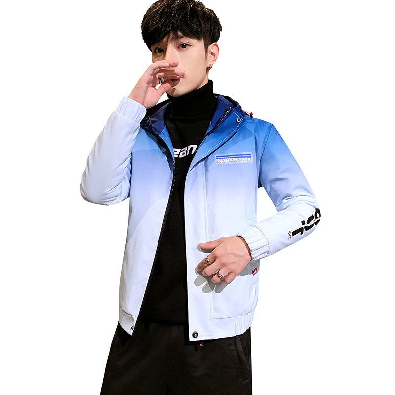 Jacket for men autumn/Winter Korean fashion casual jacket in red and blue 3XL 201218