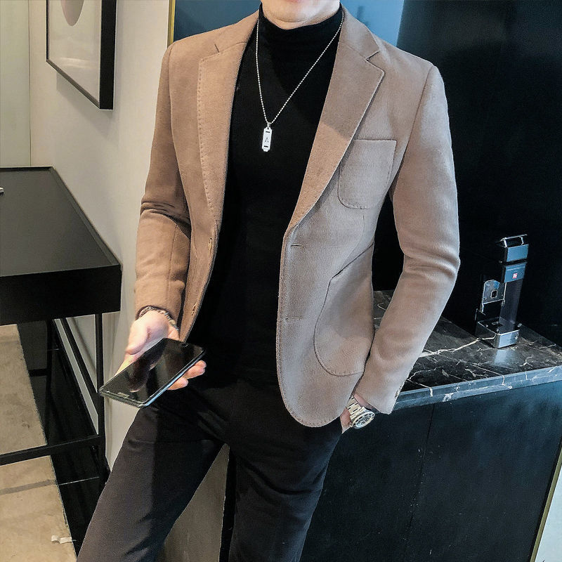 2020 Wool Coat Men's Autumn Tweed Short Thin Blazer Casual Hombre Wear Man Solid Suit Jacket Male 6zhi, Black
2020 Wool Coat Men's Autumn Tweed Short Thin Blazer Casual Hombre Wear Man Solid Suit Jacket Male 6zhi, Black