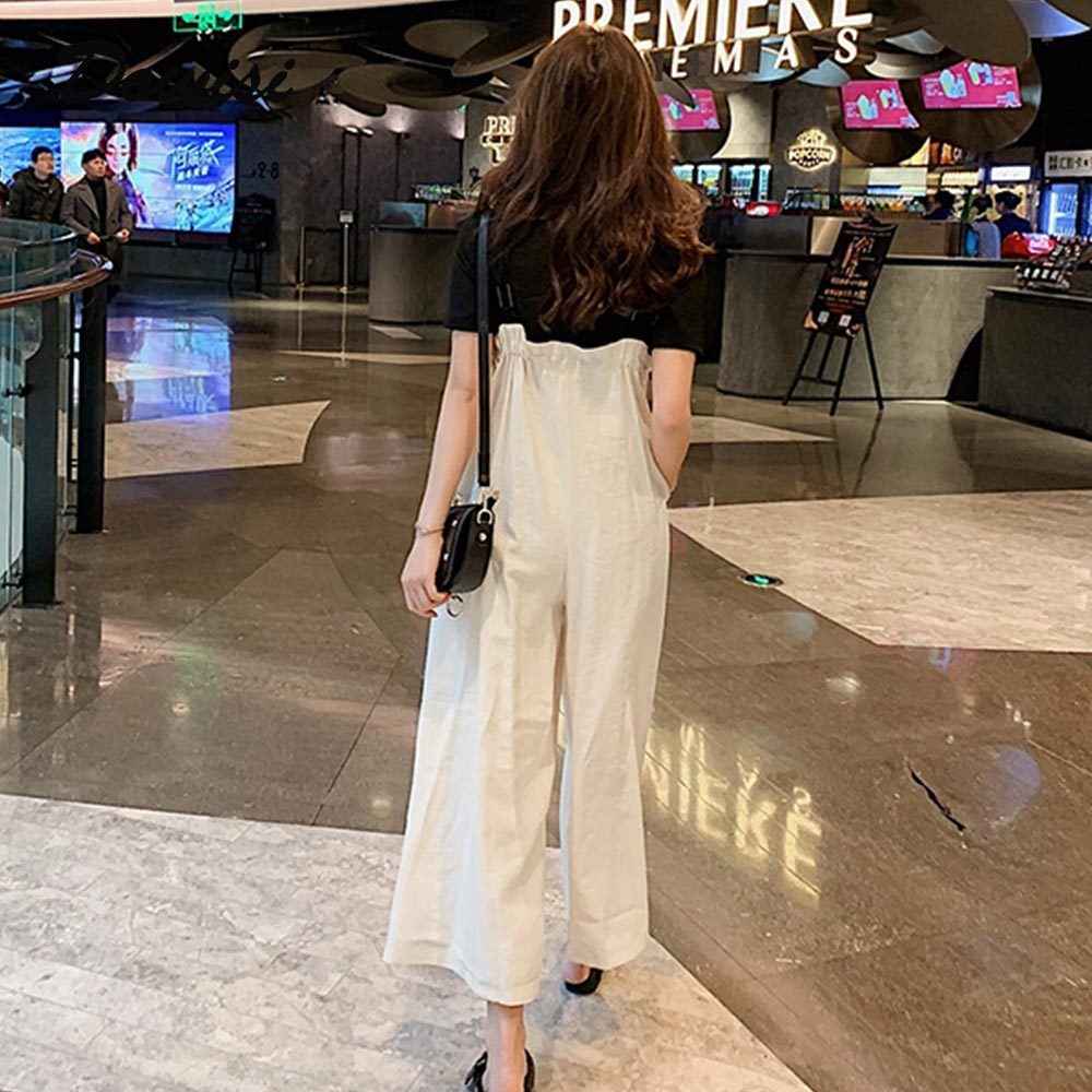 Dowisi Lady Jumpsuits & Rompers Solid Color Full-Length Pants Summer Causal Loose Overalls Fashion Trendy Macacao Feminino T200107