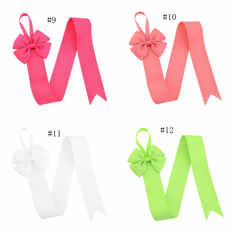 Hair Bow Holder Hairclip Barrette Storage Belt Solid Color Girl Barrette Holders Ribbon Bow Hair Band Kids Hair Accessories 12 Colors DW6386
