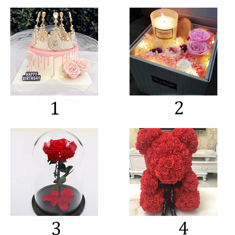 24pcs Preserved Flowers Rose Immortal Rose Mothers Day DIY Wedding Eternal Life Flower Material Gift Wholesale dried Flower/Box Z1202