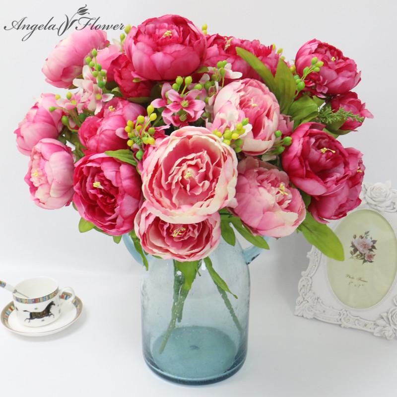 12 heads artificial peonies flower bride bouquet hand flower DIY wedding bouquet decor home table silk fake materials peony rose, Pink
12 heads artificial peonies flower bride bouquet hand flower DIY wedding bouquet decor home table silk fake materials peony rose, Pink