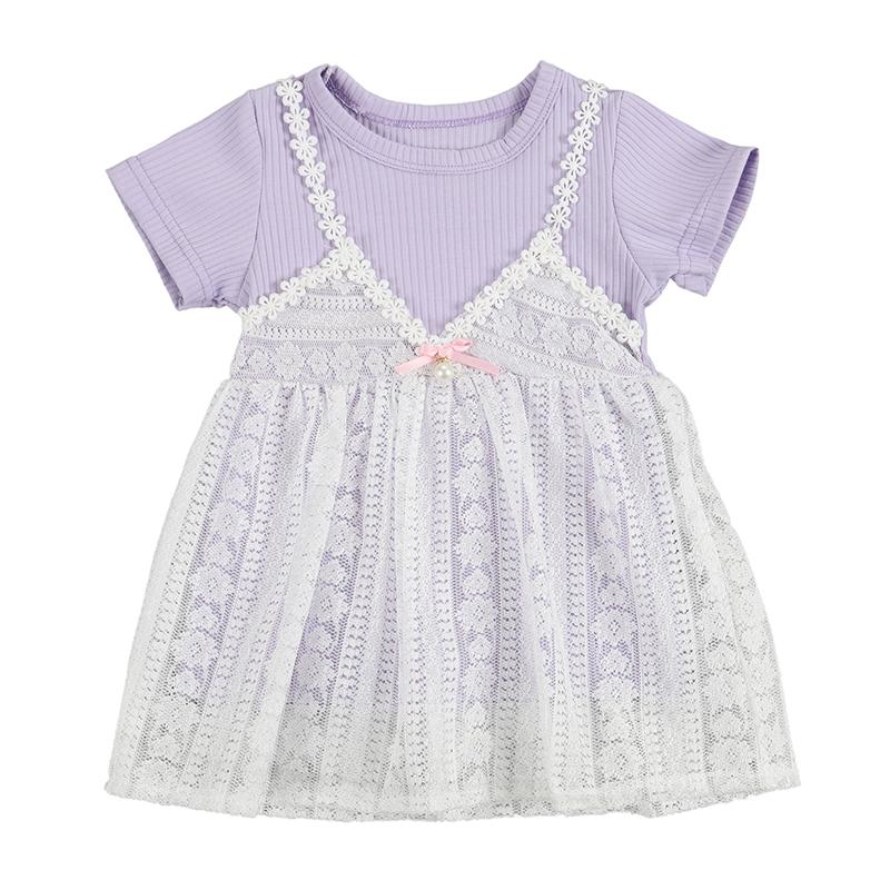 Summer Baby Girl Princess Dress Fake 2 Piece Toddler Solid Print Short Sleeve Lace Design Dresses for Girls
Summer Baby Girl Princess Dress Fake 2 Piece Toddler Solid Print Short Sleeve Lace Design Dresses for Girls