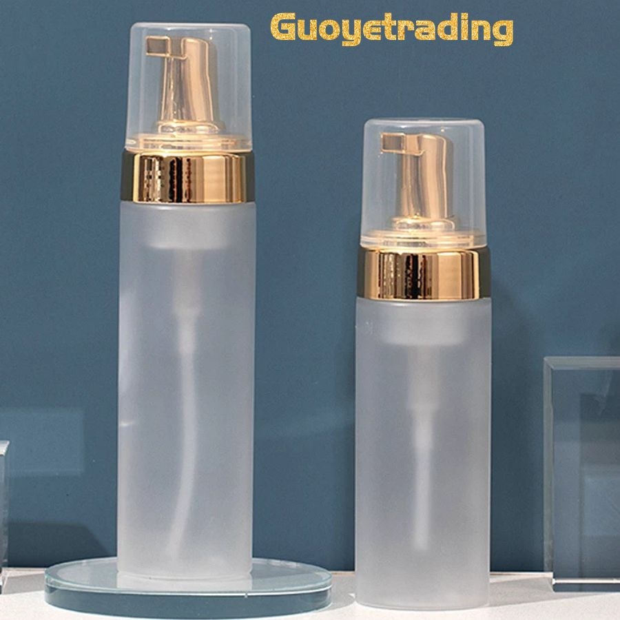 Mousse bottle frosted foam bottles Soap dispenser facial cleanser foaming jar 100ml-200ml golden & silver plated pump head cosmetic packages
Mousse bottle frosted foam bottles Soap dispenser facial cleanser foaming jar 100ml-200ml golden & silver plated pump head cosmetic packages
