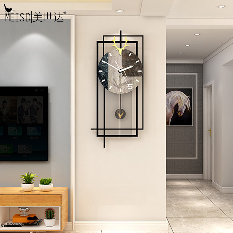 MEISD Large Wall Clock Pendulum Watch Hanging on the Wall Modern Quartz Horloge Home Decor Living Room Art Posters Free Shipping LJ201211