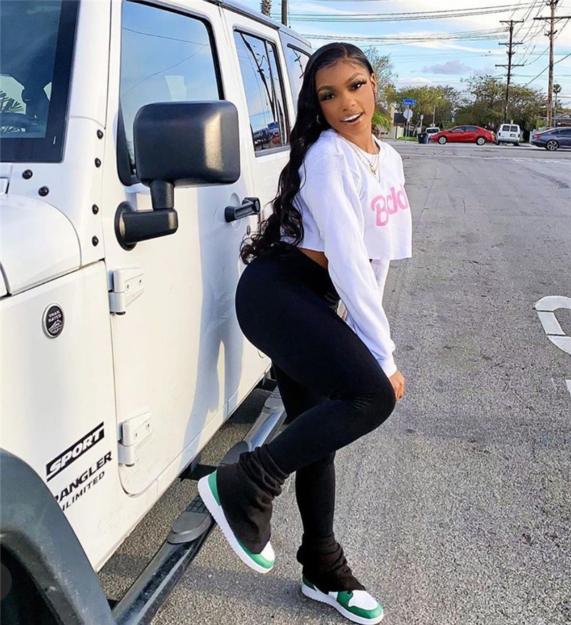 Tsuretobe Sweatpants Women Clothes Streetwear Joggers Stacked Leggings High Waist Flare Pants Sexy Pink Trousers Female 201111