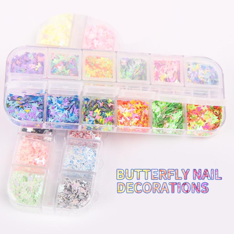 12 Grid/Set Holographic Nail Glitter Sequins Thin Butterfly Flakes PolishNail Art Sequins For Nails Autumn Design Decorations
12 Grid/Set Holographic Nail Glitter Sequins Thin Butterfly Flakes PolishNail Art Sequins For Nails Autumn Design Decorations
