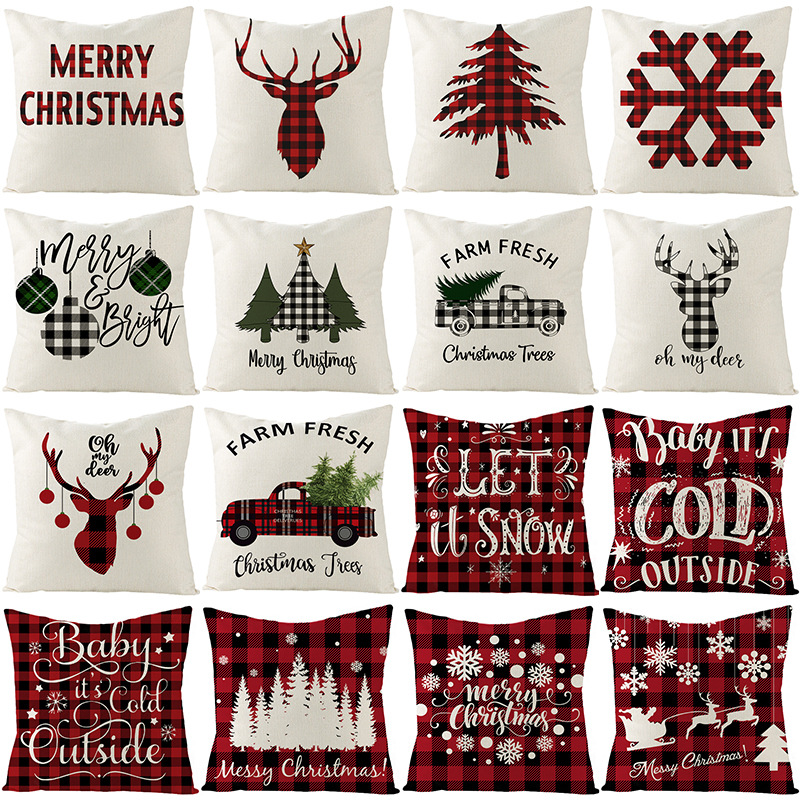 18 Inch Christmas Pillowcase Plaid Printed Linen Decor Throw Cushion Cover Home Sofa Decorative Pillow Case VTKY2024
18 Inch Christmas Pillowcase Plaid Printed Linen Decor Throw Cushion Cover Home Sofa Decorative Pillow Case VTKY2024