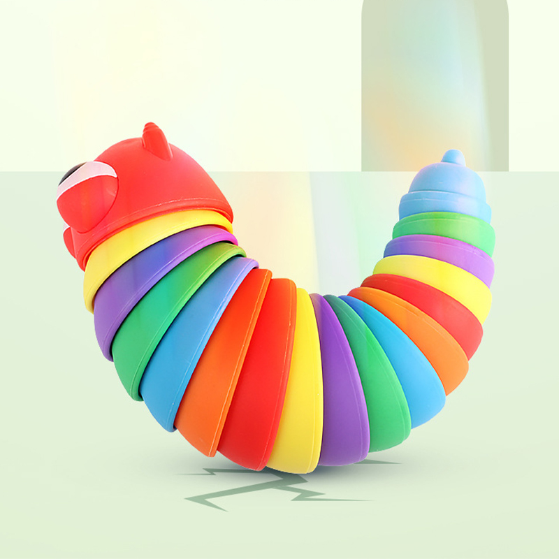NEW 2022 Fidget Toy Slug Articulated Flexible 3D Slug Joints Curled Relieve Stress Anti-Anxiety Sensory Toys For Children Aldult