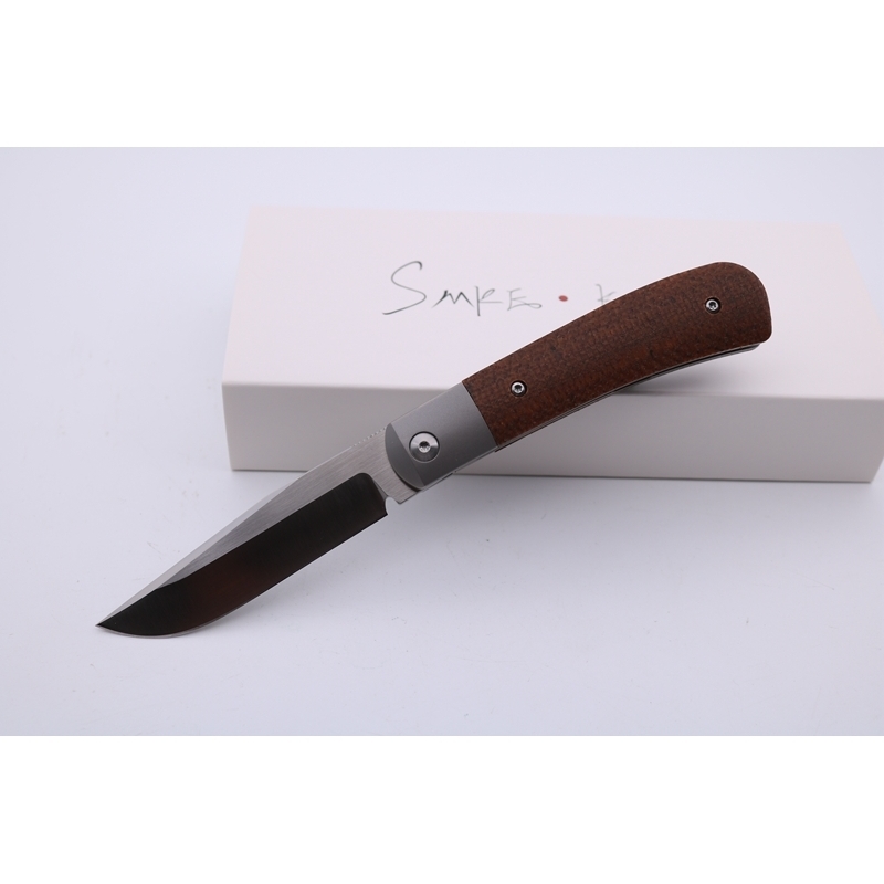 US Shipping SMKE Knives Custom Trapper Front Flipper Folding Pocket Knife D2 Blade Micarta Inlay Titanium Handle Survival Tactical Knives
US Shipping SMKE Knives Custom Trapper Front Flipper Folding Pocket Knife D2 Blade Micarta Inlay Titanium Handle Survival Tactical Knives