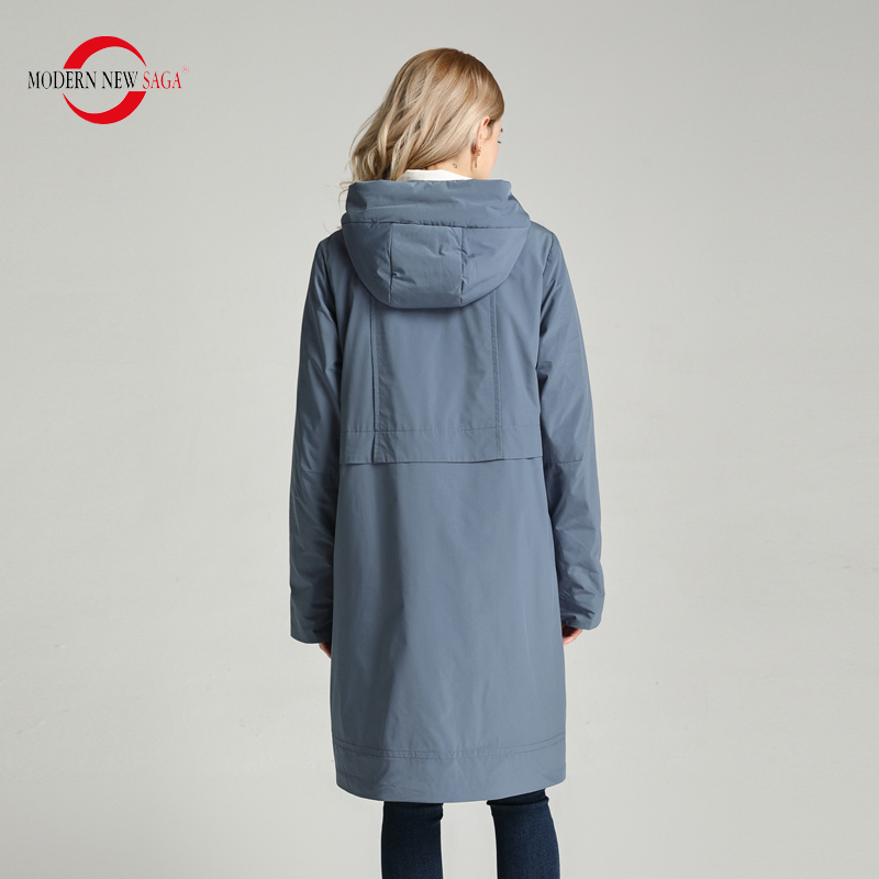 MODERN SAGA Women Coat Spring Long Jacket Hooded Casual Cotton Padded Jacket Autumn Women Long Parka Coats Plus Size 201125