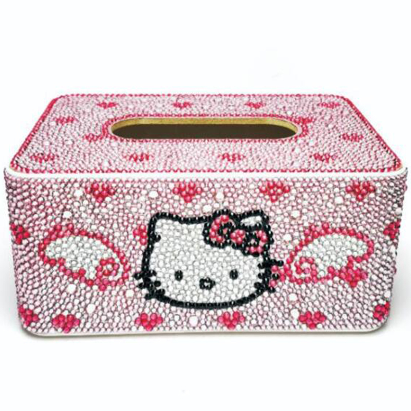 New Special Shape Painting Tissue Storage Box Dia Embroidery Cross Kits Home Decor Gift 201202