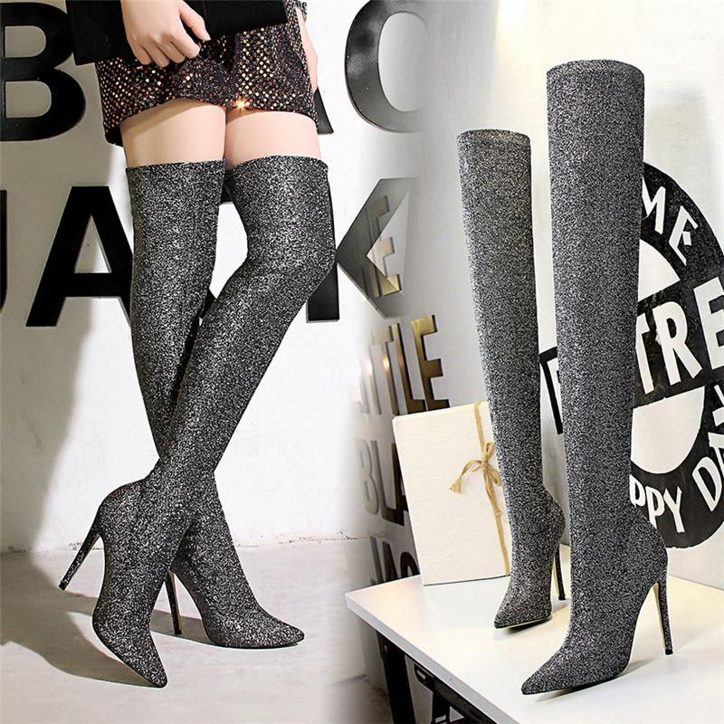 BIGTREE 2020 Sexy Fashion Long Stocking Boots Winter Concise Sequined Women High Stiletto Heel Above Knee Club Party Thigh Boot1, Black
BIGTREE 2020 Sexy Fashion Long Stocking Boots Winter Concise Sequined Women High Stiletto Heel Above Knee Club Party Thigh Boot1, Black