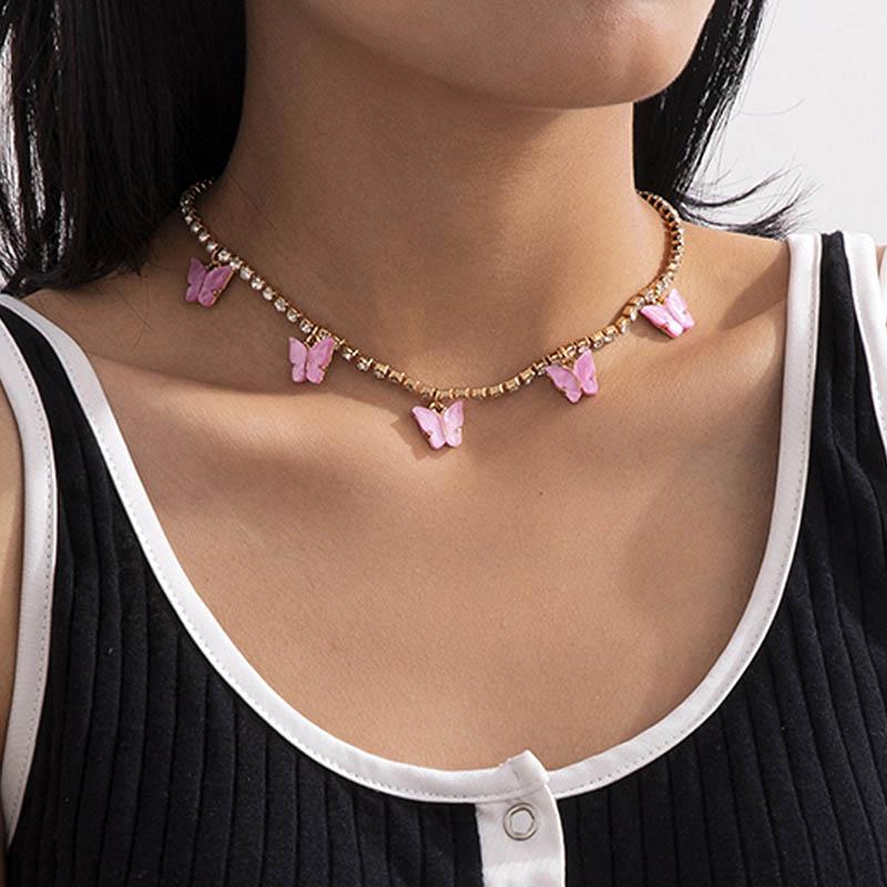 Elegant Temperament Rhinestone Chains Acrylic Butterfly Choker Necklace Women Vintage Geometric Clavicle Necklace Jewelry Gift
Elegant Temperament Rhinestone Chains Acrylic Butterfly Choker Necklace Women Vintage Geometric Clavicle Necklace Jewelry Gift