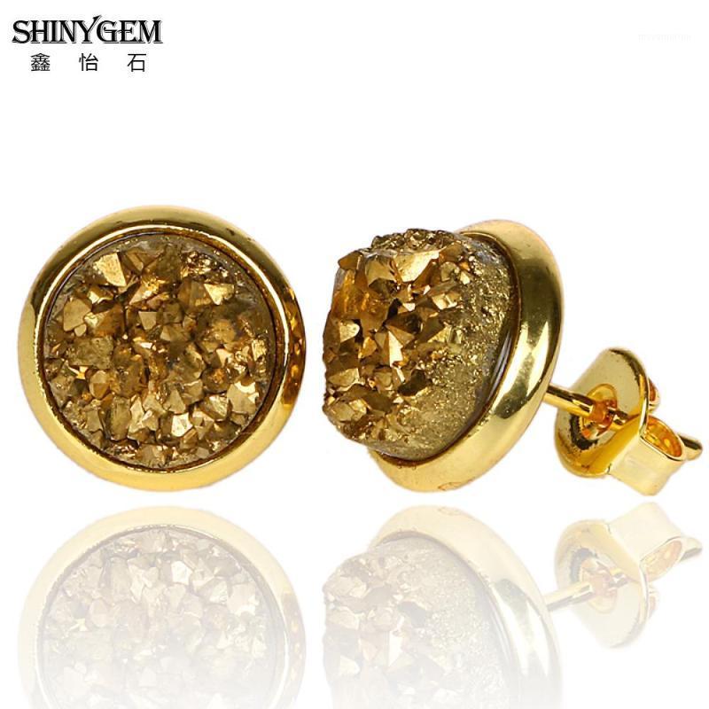 ShinyGem Irregular Natural Stone Druzy Stud Earrings 6mm/8mm/10mm Round Sparkling Crystal Gold Color Female Delicate And Lovely1
ShinyGem Irregular Natural Stone Druzy Stud Earrings 6mm/8mm/10mm Round Sparkling Crystal Gold Color Female Delicate And Lovely1