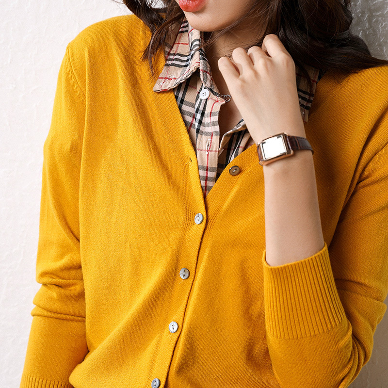 New Cashmere Cardigan Women's V-Neck Loose Korean Joker Short Sweater Knitted Cardigan Jacket for Fall/Winter 201224