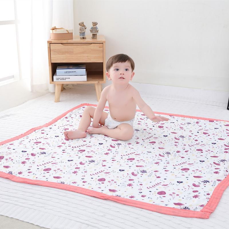 Purple four layerbaby muslin swaddle blankets quality better than Aden Anais cotton/bamboo children Blanket Infant Wrap kids bat LJ201208