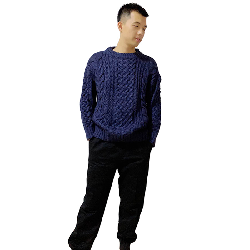 Spring Pullover Soft Comfortable Wool Coat Thick Warm Hand-Knitted High Quality Beige Men's Sweater 201116