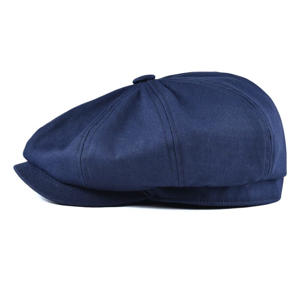 BOTVELA Newsboy Cap Men's Twill Cotton Navy Blue Hat Women's Baker Boy Caps Retro Big Large Hats Male Boina Apple Beret 003 T200104
