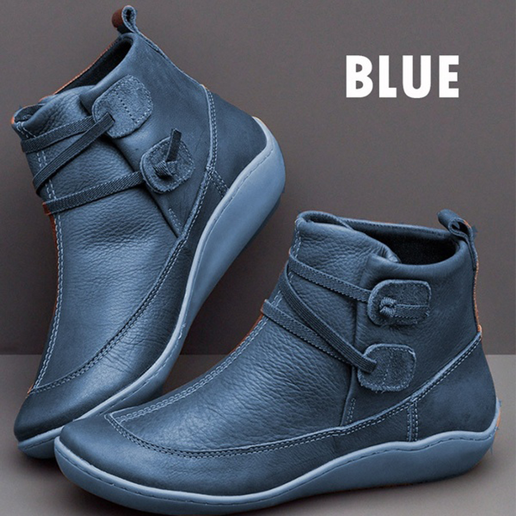 Women Winter Snow Boots PU Leather Ankle Spring Flat Shoes Woman Short Brown Botas with Fur 2020 for Women Lace Up Botas Mujer LJ201019