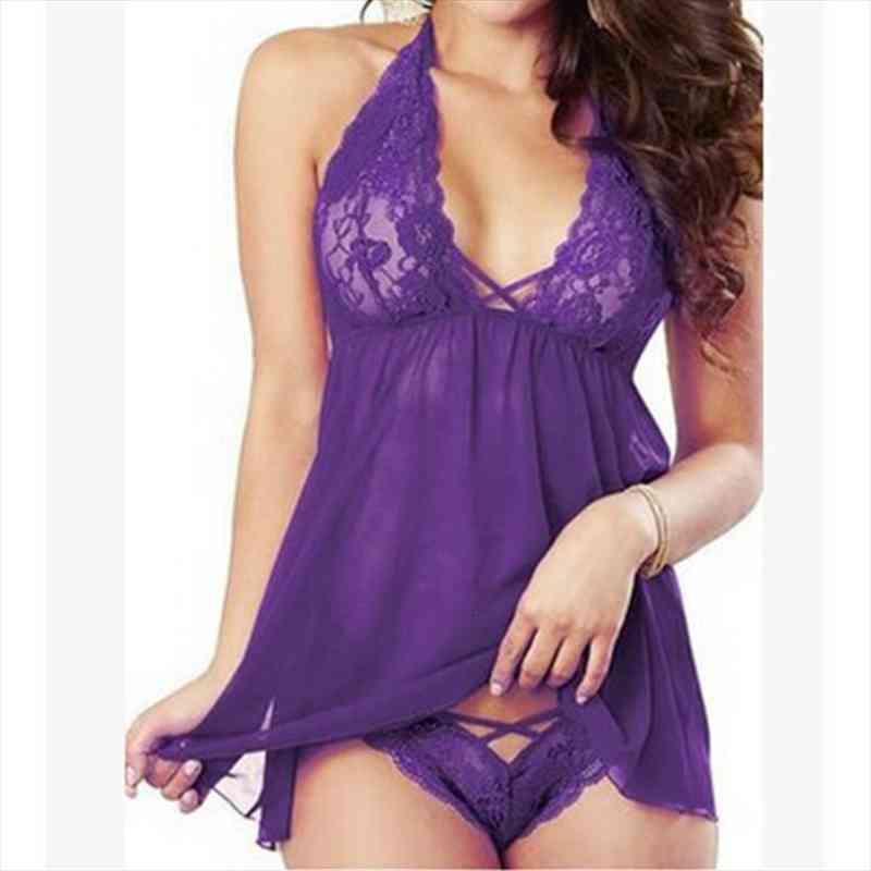 Hirigin Womens Sexy Lace Dress Sleeveless Hanging Neck Deep V-neck Erotic Nightwear Sleepwear Mini Dress Plus Size S-2xl, Black;gray
Hirigin Womens Sexy Lace Dress Sleeveless Hanging Neck Deep V-neck Erotic Nightwear Sleepwear Mini Dress Plus Size S-2xl, Black;gray
