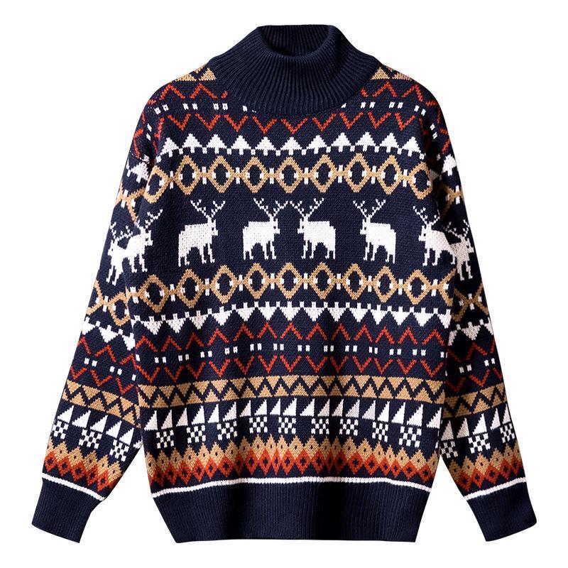 Red elk in autumn and winter thickened lovers decorate body half high collar sweater men's personalized T-shirt, Black
Red elk in autumn and winter thickened lovers decorate body half high collar sweater men's personalized T-shirt, Black