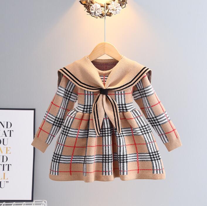 Great Quality Baby Girls Knitted Plaid Sweaters Dresses Spring Autumn Girl Long Sleeve Princess Dress Kids College Style Knitting Dress 2-7 Years, Dark blue
Great Quality Baby Girls Knitted Plaid Sweaters Dresses Spring Autumn Girl Long Sleeve Princess Dress Kids College Style Knitting Dress 2-7 Years, Dark blue