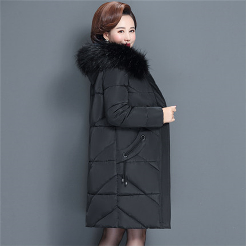 Women's winter jacket fur collar female jacket slim cotton-padded long jacket outerwear winter coat parka Large size 6XL 201217