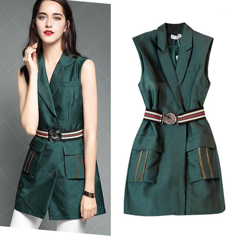 With Belt European Runway Sleeveless Blazers Women Coat Woman Autumn Spring Elegant Green Coat Spliced Office Blazers NS7521
With Belt European Runway Sleeveless Blazers Women Coat Woman Autumn Spring Elegant Green Coat Spliced Office Blazers NS7521