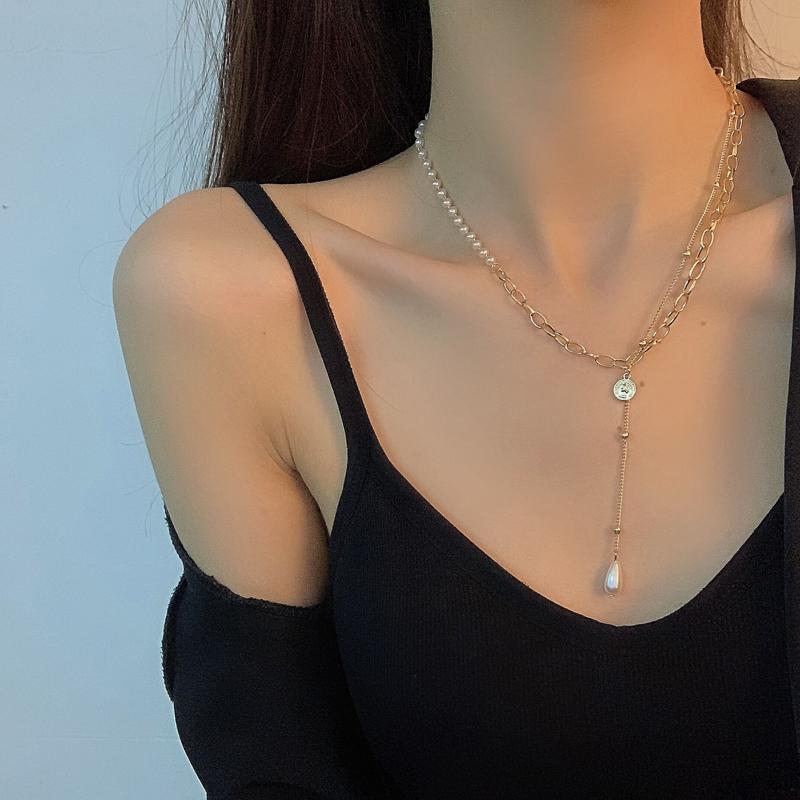 IOY IRENE Fashion Asymmetric Double Pearl Pendant Necklace For Women Bohemia Sweater Chain Necklaces Jewelry 870
IOY IRENE Fashion Asymmetric Double Pearl Pendant Necklace For Women Bohemia Sweater Chain Necklaces Jewelry 870