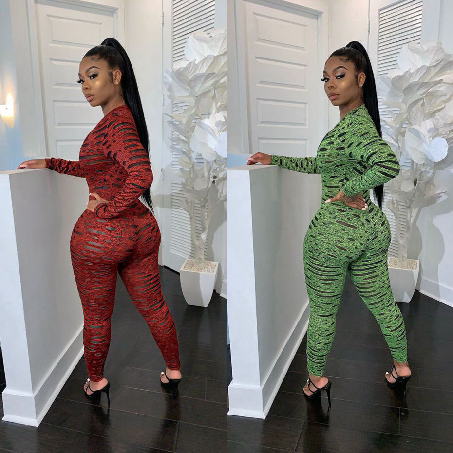 HAOYUAN Sexy Rompers Womens Jumpsuit Fall Body Fashion Clother Costumes One Piece Outfits Overalls Long Sleeve Bodycon Jumpsuits T200509