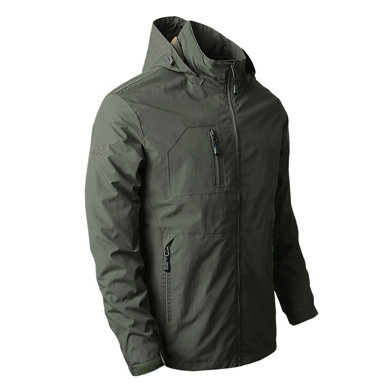 Men's fashion thin mountaineering quick-drying windbreaker outdoor sports jacket, Army green
Men's fashion thin mountaineering quick-drying windbreaker outdoor sports jacket, Army green