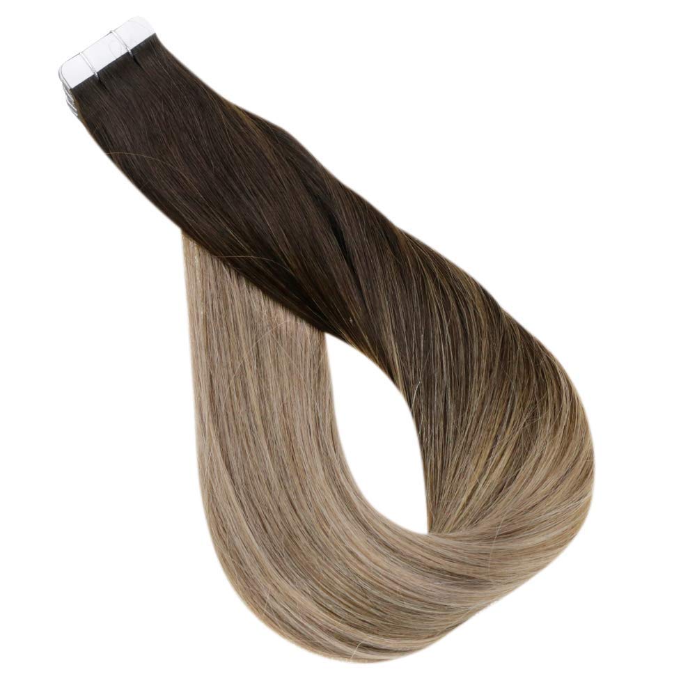 100% Remy Human Hair Tape in Extensions Balayage Ombre color Invisible Tape on extension 100g/40pcs