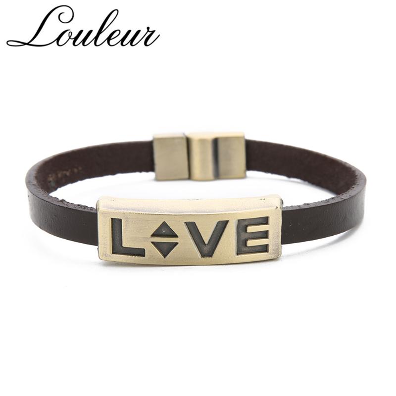 Louleur New Vintage Genuine Leather Bracelets Engraved Love Letter Retro Bangles For Men Women Valentine's Day Gifts
Louleur New Vintage Genuine Leather Bracelets Engraved Love Letter Retro Bangles For Men Women Valentine's Day Gifts