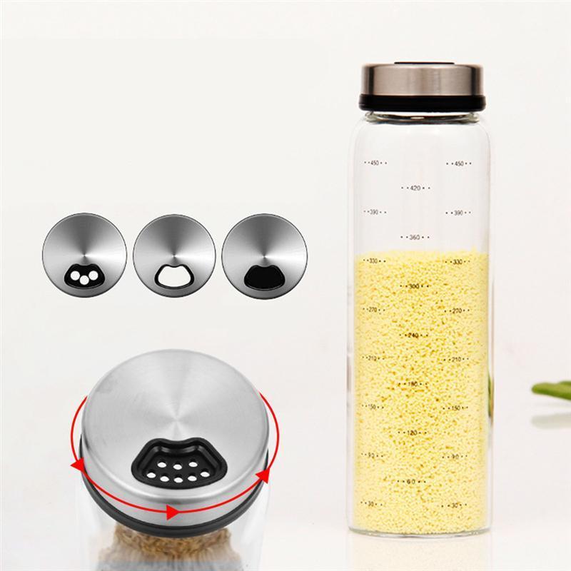 Rotary Glass Stainless Steel Seasoning Bottle Can Jar Pepper Container Kitchen Supply Home Accessory for Home Kitchen (500ml)1
Rotary Glass Stainless Steel Seasoning Bottle Can Jar Pepper Container Kitchen Supply Home Accessory for Home Kitchen (500ml)1