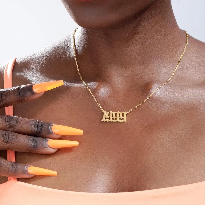 Birth Year Number Necklace For Women 1985-2021 Years Letter Choker Stainless Steel Chain Vintage Jewelry Collier Bijoux Femme
Birth Year Number Necklace For Women 1985-2021 Years Letter Choker Stainless Steel Chain Vintage Jewelry Collier Bijoux Femme