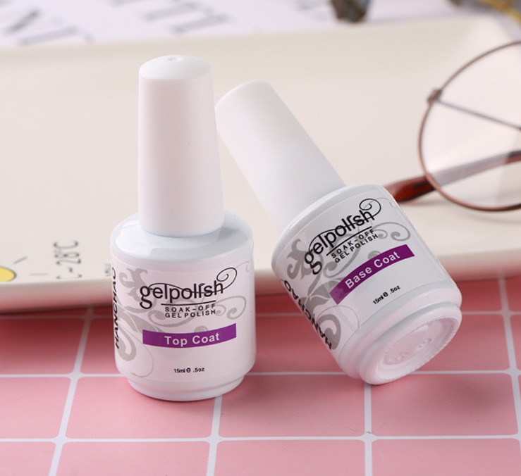 Verntion Top and Base Coat Transparent Nail Gel Polish No Sticky Gel Acrylic Glue Nail Polish Non Cleansing Base for Primer