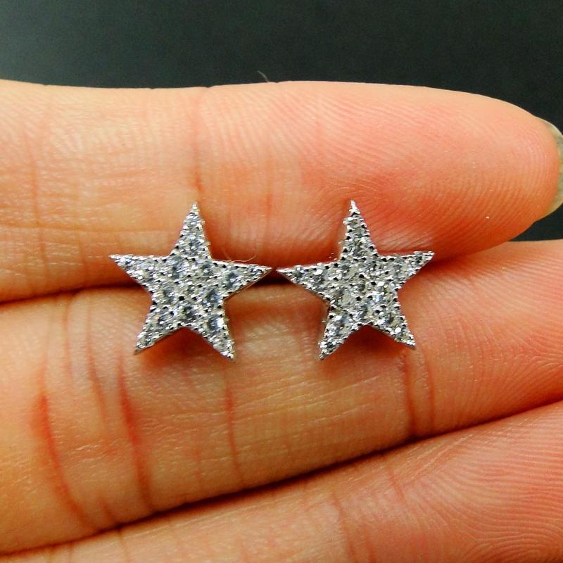 Hot Selling Beautiful 925 Sterling Silver Pave Setting CZ Stone Star Stud Earrings For Women
Hot Selling Beautiful 925 Sterling Silver Pave Setting CZ Stone Star Stud Earrings For Women