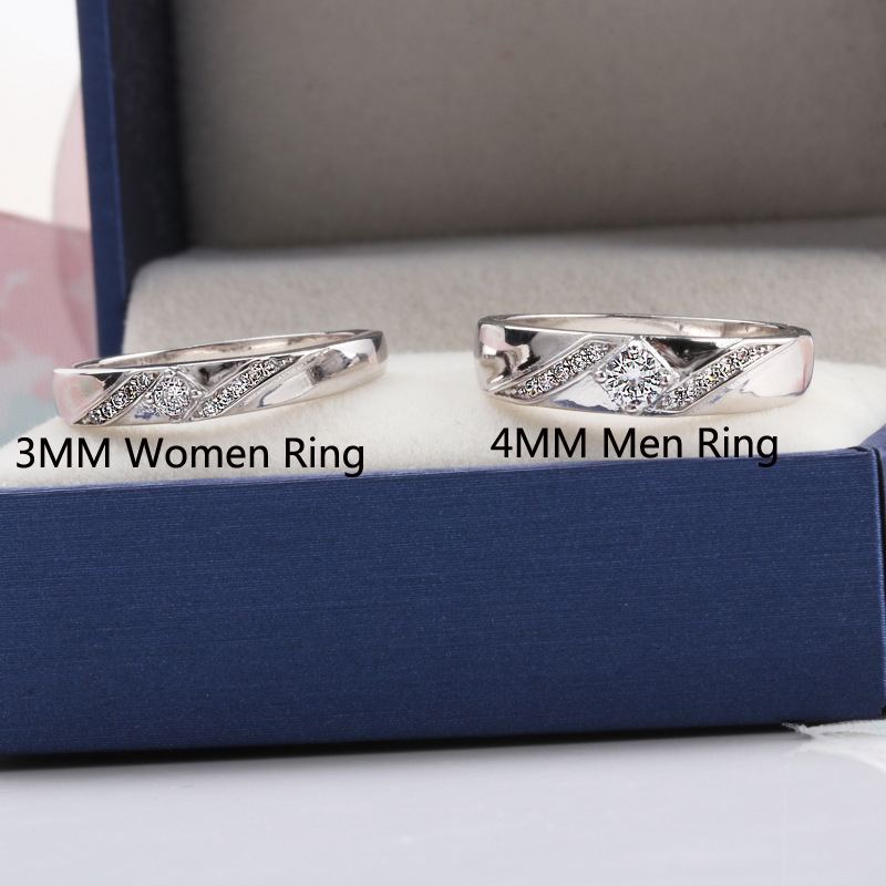 Original Real Sterling Sier Fashion Couple Ring for Men and Women Engagement Wedding Fine Jewelry Gift XR286 Free shipping